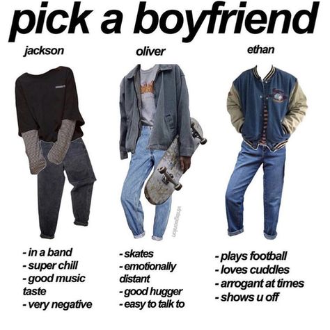 //mrust2003 Pick A Boyfriend Aesthetic, Would You Date Him Outfit Board, Would You Date Him Outfit, Boys Clothes Aesthetic, Choose A Boyfriend, Arrogant Aesthetic, Pick Your Boyfriend, Pick A Boyfriend, Boyfriend Requirements