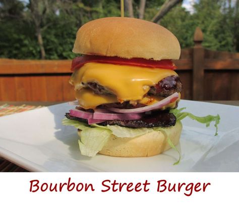 Bourbon Street sauce has quickly become the go-to sauce in our house. It’s a very easy sauce to make, using ingredients I always have on hand. I put it on a lot of dishes, like this outstanding Bourbon Street burger. Bourbon Street, Burgers Sandwiches, Our House, Bourbon, Sandwiches, Grilling, Sauce, Ethnic Recipes