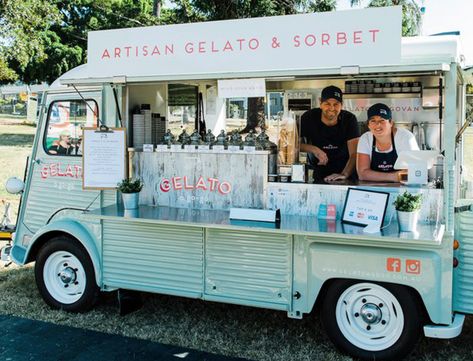 The story behind the best Gelato Truck in Brisbane — Gelato à Go-Go Gelato Truck Wedding, Baking Truck, Bakery Food Truck, Beverage Truck, Gelato Truck, Food Bus, Ice Cream Food Truck, Dessert Truck, Foodtrucks Ideas