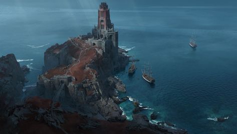 ArtStation - Southern Eternal - 01 Island Concept Art, Castle Concept Art, Infinity Blade, Sea Castle, Fantasy City, Fantasy Castle, Fantasy Setting, Fantasy Places, A New World