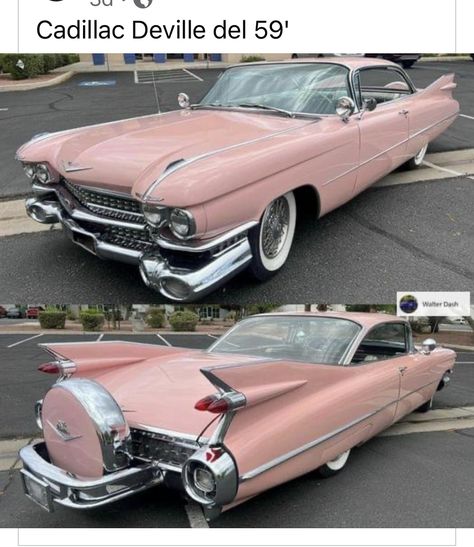 1959 Cadillac, Old Vintage Cars, Pink Cadillac, Cadillac Deville, Pink Car, Classy Cars, Fancy Cars, Pretty Cars, Classic Cars Vintage