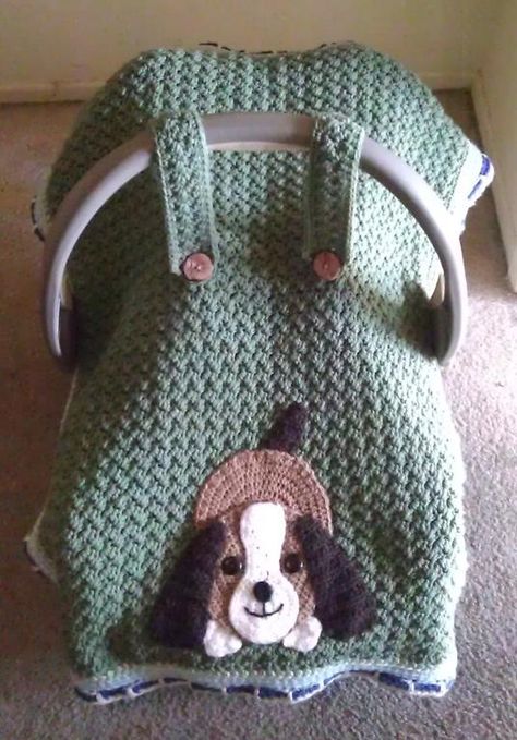 Craftdrawer Crafts: Crochet a car seat blanket or take-along cover for baby patterns Crochet Car Seat Cover, Puppy Car Seat, Car Seat Cover Pattern, Baby Slaapzakken, Car Seat Canopy, Crochet Car, Confection Au Crochet, Baby Crochet Patterns Free, Baby Car Seat