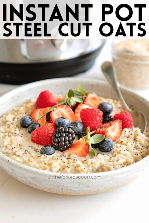 Instant Pot Oatmeal, Oatmeal Toppings, Perfect Healthy Breakfast, Breakfast Choices, Steel Cut Oats, Nutritious Breakfast, Idee Pasto Sano, Chocolate Chip Oatmeal, Oatmeal Recipes