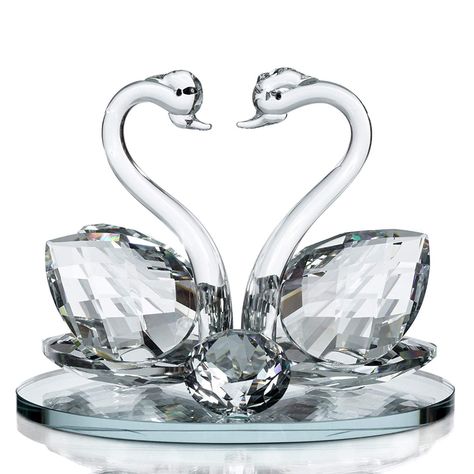 Decorative Crystal Glass Animal Double Swan Model with swarovski crystal elements Giftware Present (set of 1): Amazon.co.uk: Kitchen & Home Swan Figurine, Living Room Ornaments, Crystal Ornament, Crystal Prisms, Crystals In The Home, Glass Figurines, Glass Animals, Crystal Decor, Red Hearts