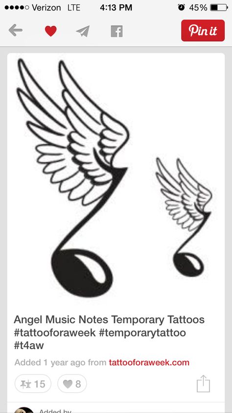 Music Wings Tattoo, Angel Of Music Tattoo, Music Note Angel Wing Tattoo, Butterfly Music Note Tattoo, Music Note With Wings Tattoo, Music Note With Butterfly Tattoo, Small Angel Wings, Paw Painting, Music Notes Tattoo