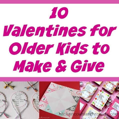 We've gathered together 10 Valentines for older kids to make and give to their friends and classmates...perfect for tweens and teens to make. Class Valentines For Older Kids, Homemade Valentines Day Cards For Friends, Valentines For Older Kids, Valentine Cards For Classmates, Valentines For Classmates, Crafts For Older Kids, Valentines Day Jokes, Diy Valentines Cards, Class Valentines