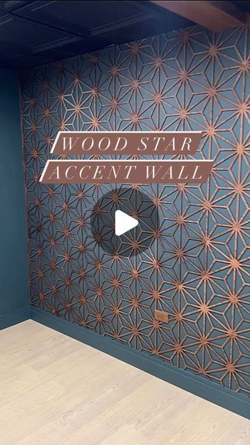 Basement Wallpaper Ideas, Accent Wall Around Window, Star Accent Wall, Accent Wall Geometric, Feature Wall Paint, Lauren Burke, Fret Work, Basement Renovation, Kitchen Refresh