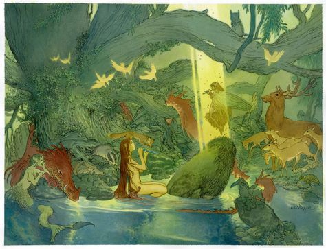 Charles Vess - Duet Comic Art Charles Vess, Dragon Images, Fantasy Artist, Mermaid Art, Fantasy Illustration, Comic Artist, Little Mermaid, Animation Art, The Little Mermaid