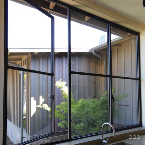 Steel Outswing Windows | Jada Casement Windows Exterior, Garage Inspiration, Grass Valley California, Metal Window Frames, Window Inspiration, Crittal Windows, Steel Doors And Windows, Industrial Windows, Metal Windows