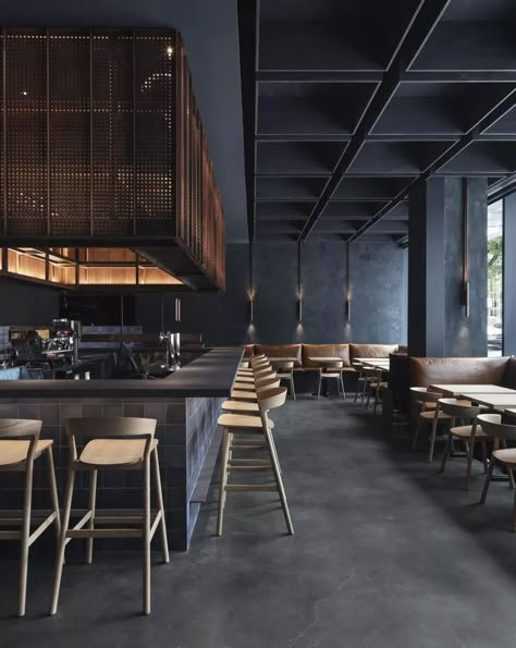 NOX Restaurant Industrial Restaurant Interior, Industrial Restaurant Design, Studio Architecture Design, Food Court Design, Industrial Cafe, Modern Restaurant Design, Industrial Restaurant, Studio Architecture, Sauna Design