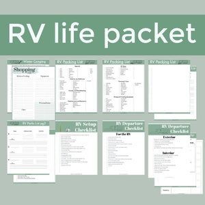 RV Life Packet AB // Printable Checklists & Worksheets | Etsy Winter Camping Checklist, Camping Meal Planner, Rv Packing List, Camping Supply List, Rv Checklist, Printable Packing List, Travel Printables, Misspelled Words, Rv Road Trip