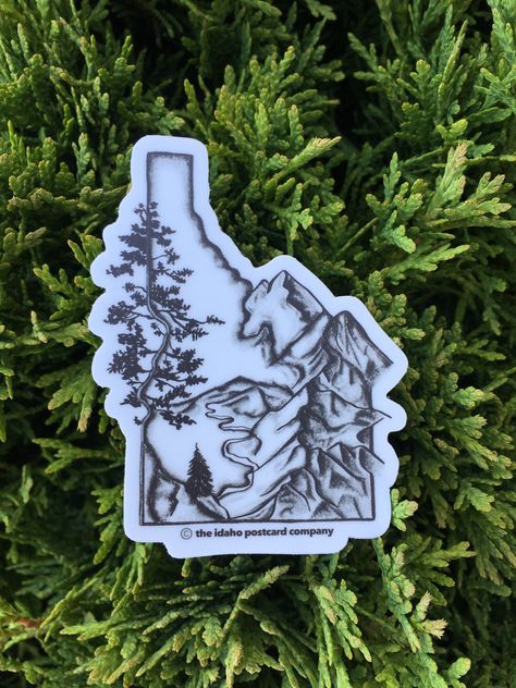 Idaho Mountain Tattoo, Idaho Tattoos For Women, Idaho Flower Tattoo, Idaho Tattoo Ideas Design, Utah Inspired Tattoos, Idaho Tattoo Ideas, Idaho Drawing, Idaho Stickers, Idaho Tattoo