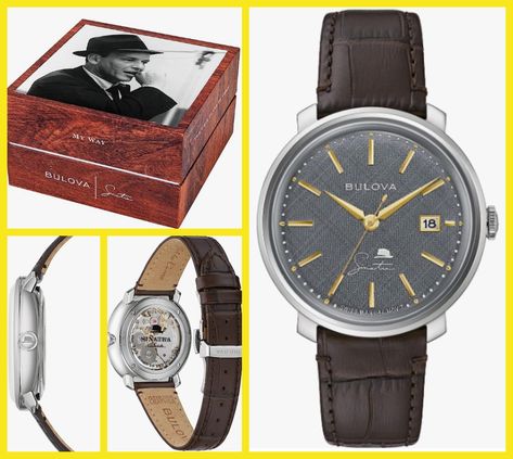 Indulge and celebrate in the timeless charm of the iconic performer Frank Sinatra inspired Bulova Vintage Watch. Featuring a captivating textured grey dial, gold-tone accents, 19-jewel movement, and engraved Fedora Hat, this vintage timepiece embodies the essence of Sinatra's legendary legacy and exudes elegance. Embrace the nostalgia and let the music play! 🎩Immerse yourself in the allure of a bygone era with a touch of modernity. Make a statement with this iconic timepiece! ⌚🎵 #Bulova #Icon Let The Music Play, Vintage Timepiece, Leather Strap Watch, The Best Is Yet To Come, Bygone Era, Men Style Tips, Frank Sinatra, Yet To Come, Beautiful Watches