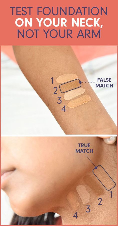 Always test your foundation shade on your neck, not your arm, for a perfect match. Dag Make Up, How To Match Foundation, Blotting Paper, Makijaż Smokey Eye, Makeup Tricks, Foundation Shades, Too Faced, Younique, Beauty Make Up