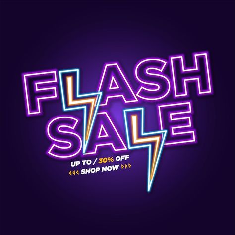 Vector free vector flash sale neon moder... | Premium Vector #Freepik #vector #light #sale #offer #promotion Flash Sale Design, Logo Psd, Technology Icon, Card Banner, Poster Invitation, Presentation Template Free, Create Image, Text Effects, All Icon