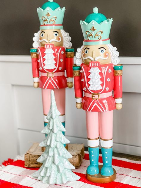 Candyland Christmas dining room - Re-Fabbed Christmas Nut Cracker, Nut Cracker Painting Ideas, Nutcracker Candyland, Walmart Nutcracker Makeover, Painting Nutcrackers, Candyland Nutcracker, Nutcracker Wreaths, Nutcracker Makeover, Christmas Gingerbread Decor