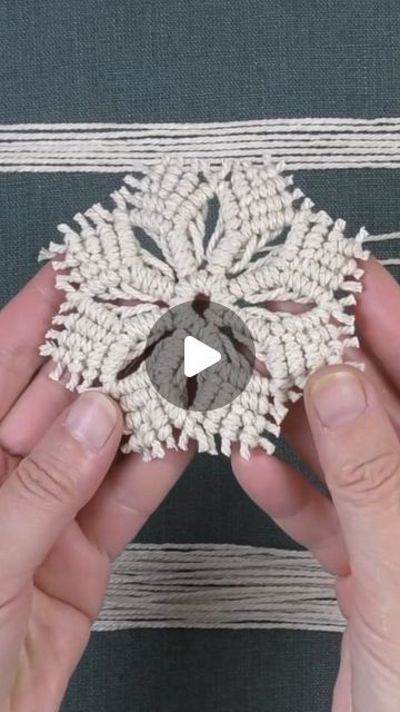 Macrame School on Instagram: "DIY Rope Flower / Snowflake Tutorial on my YouTube channel - Link in Bio. . . #snowflake #macrame #craftlover #snowflakes #christmasornaments #christmascrafts #christmasgifts #wallhanging #craftsman #macramedecor" Macrame Snowflakes Diy, Macrame Snowflake Ornaments, Snowflake Macrame, Macrame Snowflakes, Macrame Videos, Snowflake Tutorial, Macrame School, Macrame Ornaments, Flower Snowflake