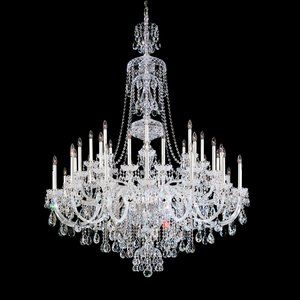 Schonbek Sterling 40-Light Chandelier Finish: Polished Silver, Crystal Type: Clear Spectra Crystal Vintage Crystal Chandelier Lighting, Big Silver Chandelier, Standing Crystal Chandelier, Royal Chandelier Vintage, Elsa Chandelier, Chandelier Lamps, Bedroom Chandelier, Silver Bedroom, Crystal Chandelier Lighting