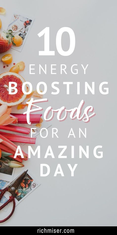 10 Energy Foods for an Amazing Day! Healthy energy boosting foods to try in your diet. Energy boosting foods for women Best Foods For Energy, Energy Boosting Snacks, Energy Boosting Foods, Eat For Energy, High Energy Foods, Energizing Food, Foods To Try, Post Workout Snacks, Protein Rich Foods