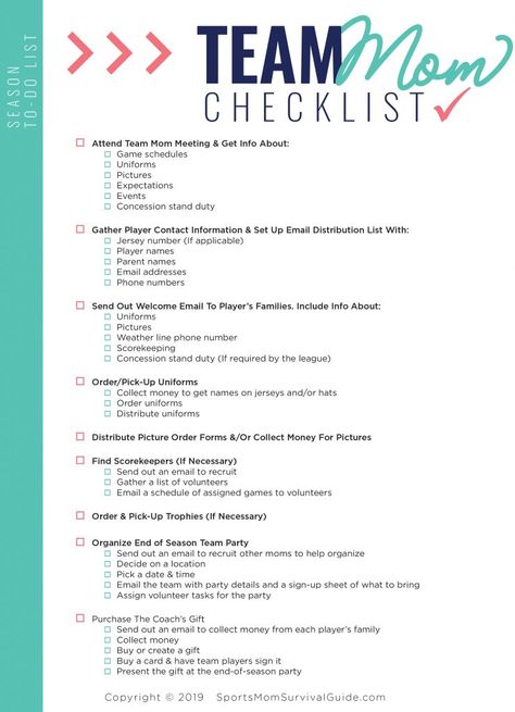 [DOWNLOAD] Sports-Mom To-Do Checklist + Schedule Templates Snack Schedule Template Sports, Coaching Track And Field, Opening Day Baseball Ideas, Mom Binder, Dugout Mom, Soccer Team Mom, Team Mom Football, Sports Mom Bag, Softball Team Mom