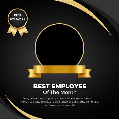 Best Employee Of The Month Poster In Black Theme Design#pikbest##Templates Employee Of The Month Template, Best Employee Award Poster, Employee Of The Month Board, Employee Of The Month Poster, Christmas Theme Background, Award Poster, Best Employee, Employee Awards, Design Black Gold