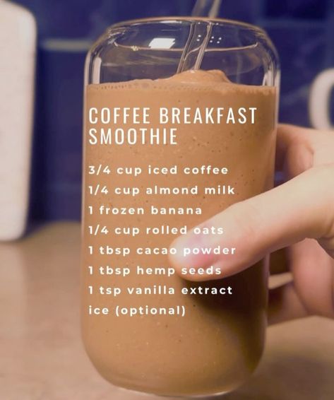 Coffee Breakfast Smoothie, Coffee Protein Shake, Fruit Smoothie Recipes Healthy, Protein Shake Smoothie, Smoothie Recipes Healthy Breakfast, Breakfast Smoothie Recipes, Smoothie Drink Recipes, Healthy Drinks Smoothies, Easy Smoothie Recipes