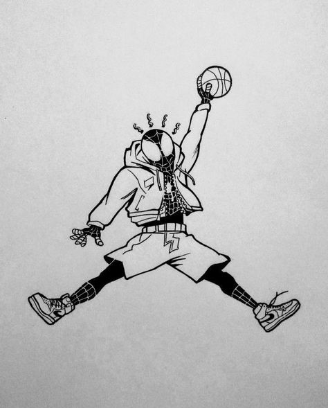 Ninja Tattoo, Basketball Tattoos, Spiderman Tattoo, Tattoo Board, Spiderman Art Sketch, Marvel Tattoos, Miles Morales Spiderman, Doodle Tattoo, Hiasan Bilik