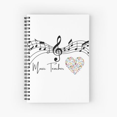 Spiral notebooks for music teachers, musicians, music tutors, and art enthusiasts. How To Wear White Jeans, Music Notebook, Music Teachers, Easy Diy Art, Spiral Notebooks, Notebook Design, Planner Cover, Music Teacher, Book Decor