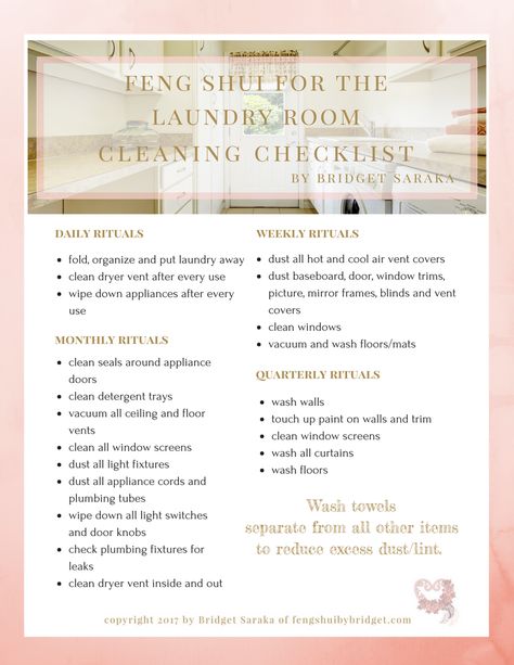 Laundry Room Cleaning Checklist, Laundry Room Cleaning, Room Cleaning Checklist, Cleaning Checklist Daily, Clean Dryer, Kitchen Cleaning Checklist, Clean Room Checklist, Kitchen Checklist, Room Feng Shui