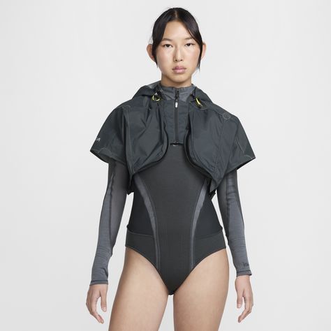 Sports Bodysuit, 2025 Wardrobe, Nike Bodysuit, Hooded Bodysuit, Nike Ispa, Tactical Fashion, Grey Bodysuit, Women Lifestyle, Comfort Wear