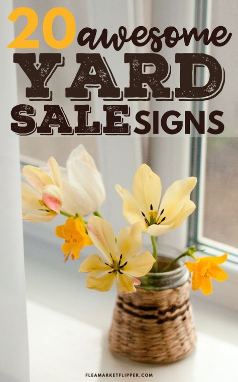 Funny Yard Sale Signs, Flea Market Selling, Reselling Tips, Market Signage, Yard Sale Ideas, Home Flipping, Creative Signage, Yard Sale Signs, Garage Sale Tips