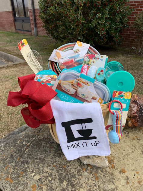 Mix it up tea towel in a pioneer woman basket for PTO’s silent auction! Silent Auction, Pioneer Woman, Tea Towel, Tea Towels, Mother’s Day, Auction, Tea, Quick Saves