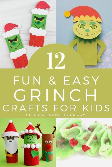 Grinch Week Preschool, Grinch Day Upper Elementary, Grinch Craft For Kindergarten, Grinch Punch Art, Grinch Projects For Kids, Kids Grinch Crafts, Grinch Crafts For Preschoolers, Grinch Ornament Craft, Christmas Cookie Crafts For Kids