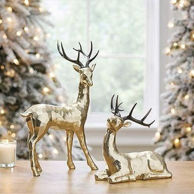 Hammered Gold Deer Garland Hanger, Home Christmas Decor, Gold Deer, Angel Figure, Delicate Features, Tabletop Display, Jolly Santa, Pumpkin Lights, Fall Outdoor Decor