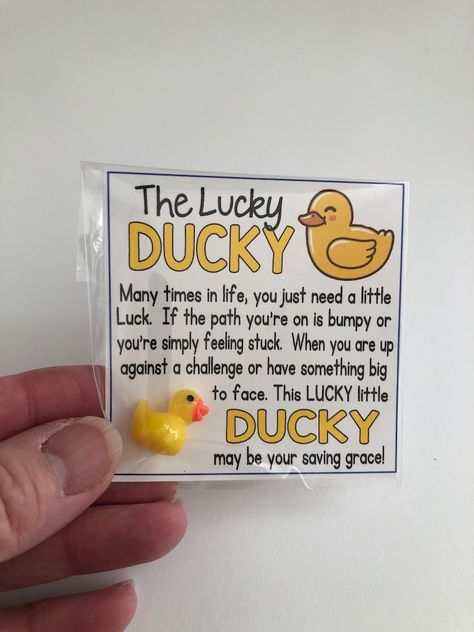 The LUCKY DUCKY rubber Duck, Good Luck Charm, Lucky Ducky Charm Sweet Thoughts Gift, Mom, Friends, Teacher, Funny Birthday - Etsy Something Funny Gift Ideas, Duck Gifts Ideas, Rubber Duck Crafts, Duck Stuff, Lucky Ducky, Duck Crafts, Sweet Thoughts, Good Luck Charms, Duck Birthday