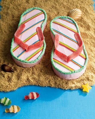 Flip flop cake - LOVE IT!  @Miranda Marrs Watts -- this one's for you!  :) Flip Flop Cake, Flip Flop Cakes, Best Birthday Cake Recipe, Beach Cakes, Pink Frosting, Birthday Cake Recipe, Vanilla Pudding Mix, Cool Birthday Cakes, Creative Cakes