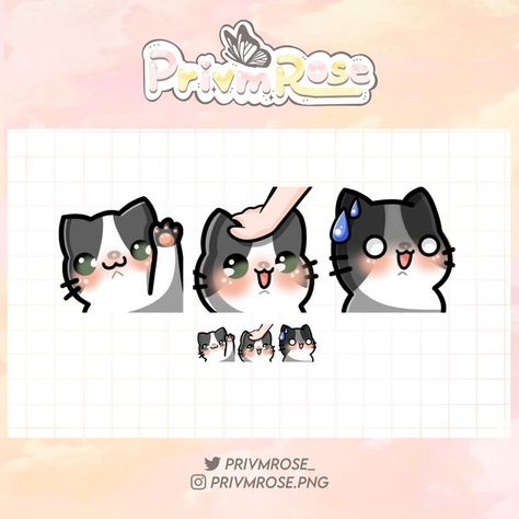 Cat emotes available for free on ko-fi (hi emote, pat emote, nervous emote) Twitch Emote Ideas, Cute Twitch Emotes, Emote Ideas, Cat Emotes, Twitch Streaming Setup, Free Emoji, Emotes Discord, Twitch Streaming, Emotes Twitch