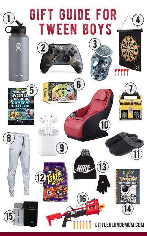 Gift Guide for Tween Boys  |  Christmas Gift Ideas  |  Little Blonde Mom Christmas Gifts For Teenagers, Girls Gift Guide, Presents For Boys, Teenager Gifts, Gifts For Teen Boys, Christmas Gifts For Boys, Girls Girl