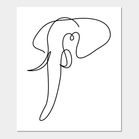 one line elephant art -- Choose from our vast selection of art prints and posters to match with your desired size to make the perfect print or poster. Pick your favorite: Movies, TV Shows, Art, and so much more! Available in mini, small, medium, large, and extra-large depending on the design. For men, women, and children. Perfect for decoration.