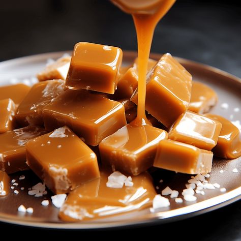 Six minute Caramels - Life with Susan Six Minute Caramels, Homemade Caramels, Xmas Goodies, Caramel Ingredients, Yummy Dishes, Homemade Candy, Christmas Foods, Caramel Recipes, Homemade Caramel