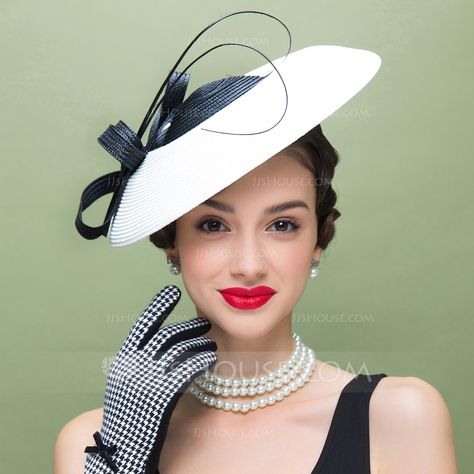 Ladies' Beautiful Polyester With Feather Floppy Hat (196108955) - JJsHouse White Fascinator, Kentucky Derby Fascinator, Derby Hats Fascinators, Derby Fascinator, Black Fascinator, Flapper Hat, Joyful Heart, Sinamay Hats, Hat Blocks