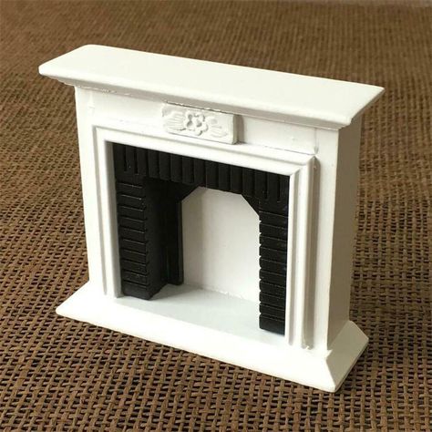 Miniature Fireplace, Fireplace Furniture, Modern Dolls House, Wooden Fireplace, Miniature Dollhouse Furniture, Wood Model, Modern Dollhouse, Pretend Play Toys, Wood Fireplace