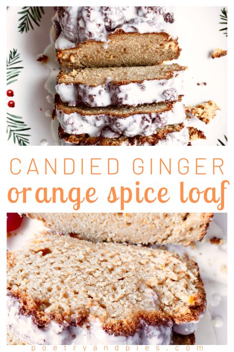 Recipes Using Candied Ginger, Recipes With Candied Ginger, Candied Ginger Uses, Candied Ginger Cake, Orange Ginger Cake, Fall Loaf Recipes, Candied Ginger Recipe, Ginger Bread Loaf, Ginger Desserts