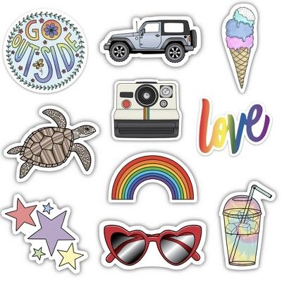 Positivity Stickers, Sunny Vibes, Aesthetic Sticker, Big Mood, Rainbow Aesthetic, Outdoor Stickers, Vsco Girl, Decorated Water Bottles, Quote Stickers