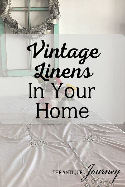 I want to share how to collect and display vintage linens! They create a simple yet charming backdrop for any space in your home. This post contains affiliate links. That simply means I earn a small commission on any clicked links at no extra cost to you. As an Amazon Associate I earn on qualifying purchases. Thank you for supporting my small business! Let’s talk about vintage linens, shall we? Packed with charm, these old textiles are some of the most collectible and fabulous items… Vintage Linen Display Ideas, Vintage Table Linens, Pretty Embroidery, Modern Textiles, Wooden Dresser, Vintage Napkins, Christmas On A Budget, Vintage Bed, Embroidered Pillowcases