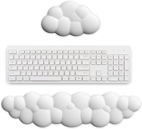 Amazon.com : 2 Pack Cloud Keyboard Wrist Rest for Keyboard and Mouse, Soft Leather Memory Foam Anti-Slip Computer Palm Rest for Typing, Keyboard & Mouse Rest Wrist Pad for PC Gaming/Laptop/Hand Pad (White) : Office Products Typing Keyboard, Mouse Wrist Rest, Keyboard Wrist Rest, Leather Mouse, Cute Mouse Pad, Leather Mouse Pad, White Office, Keyboard Pad, Wrist Rest