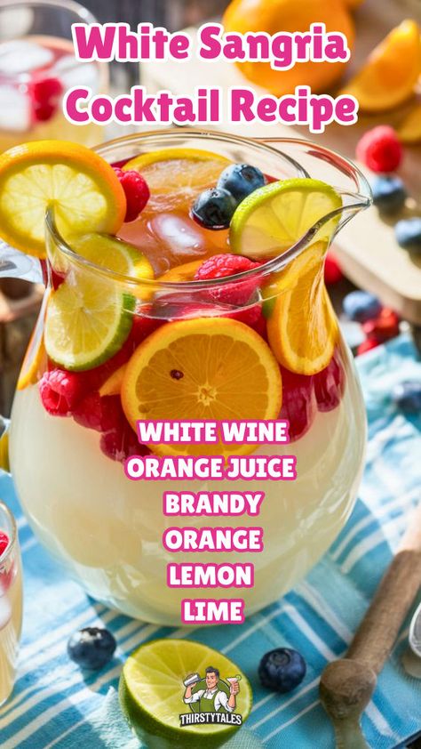 "Discover the ultimate White Sangria Cocktail Recipe, perfect for any occasion! This easy white sangria recipe for a crowd is ideal for summer weddings, offering a refreshing blend of flavors. Explore quick sangria recipes that shine in every season, from a delightful winter white wine sangria to a festive fall white sangria recipe. Enjoy the best white sangria recipe featuring dry white wine, fresh fruits, and a touch of sparkle!" Fall White Sangria, Best White Sangria Recipe, Easy White Sangria, Easy White Sangria Recipe, Recipe For A Crowd, White Sangria Recipe, Easy Sangria Recipes, Christmas Drinks Recipes, Sangria Cocktail