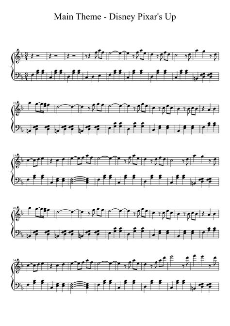 Disney Pixar: Up Theme Piano | MuseScore Up Music Piano, Up Song Piano, Up Theme Piano, Up Piano Notes, Up Sheet Music Piano, Disney Piano, Up Sheet Music, Disney Sheet Music, Piano Songs Sheet Music