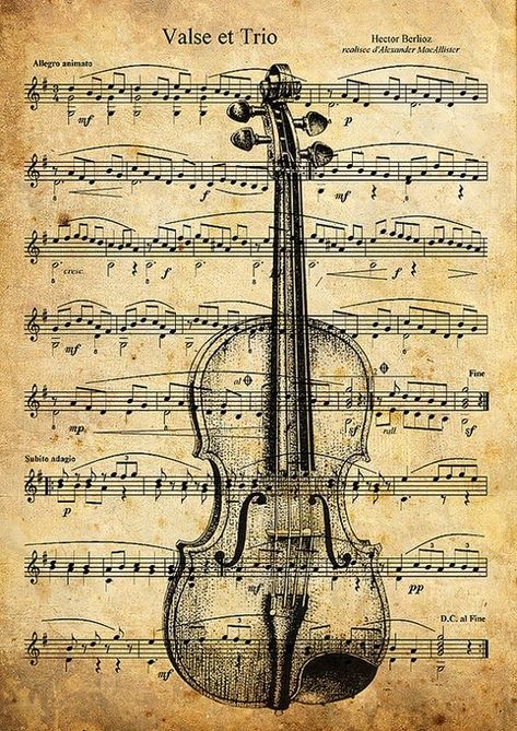 Wallpaper Musik, Stary Papier, Posters Typography, Sheet Music Crafts, Posters Inspiration, Violin Art, Penanda Buku, Sheet Music Art, Etiquette Vintage