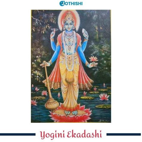 On the day of Yogini Ekadashi, Shri Hari or Lord Narayan, one of Lord Vishnu’s other names, is worshipped. The day is significant for devotees who believe that the Yogini Ekadashi Vrat or fast gives them prosperity and joy in their lives. Since this fast occurs only once a year, those who observe it gain virtues equivalent to feeding 88 thousand Brahmins. According to the Padma Purana, everyone who religiously observes the Yogini Ekadashi rituals experiences meaningful life changes. . . . . #eka Yogini Ekadashi, Lord Narayan, Shri Hari, Lord Vishnu, Meaningful Life, Life Changes, A Year, Worship